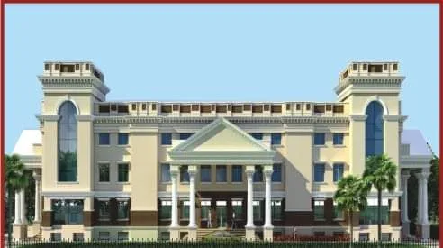 Front view of Step By Step Public School Alwar campus